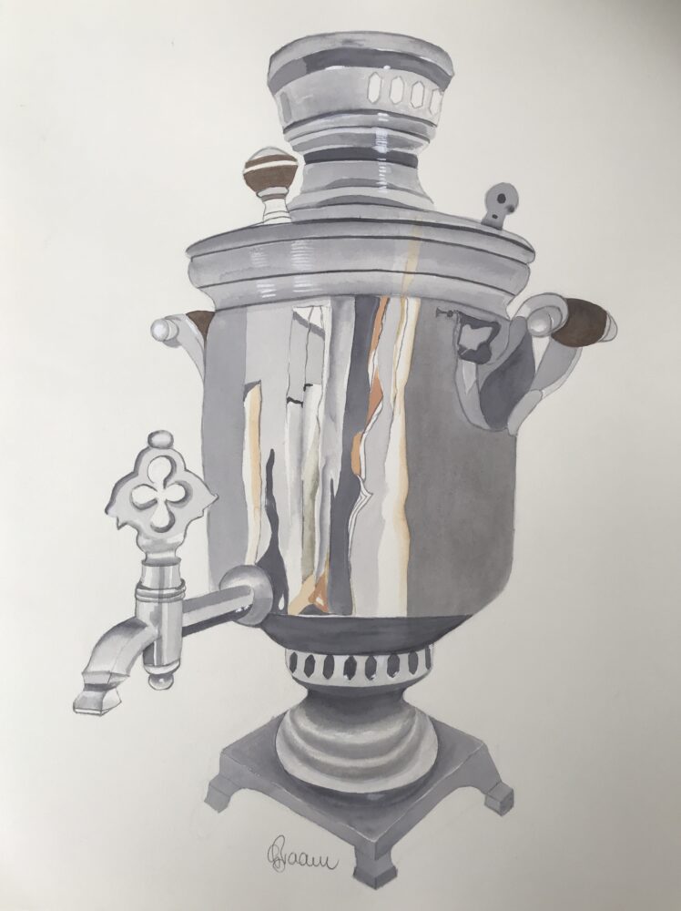 Samovar Watercolor Art Southern Africa